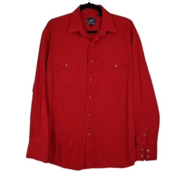 Roper Red Pearl Snap Western Shirt Medium Southwestern Men's Size Medium - Picture 1 of 11
